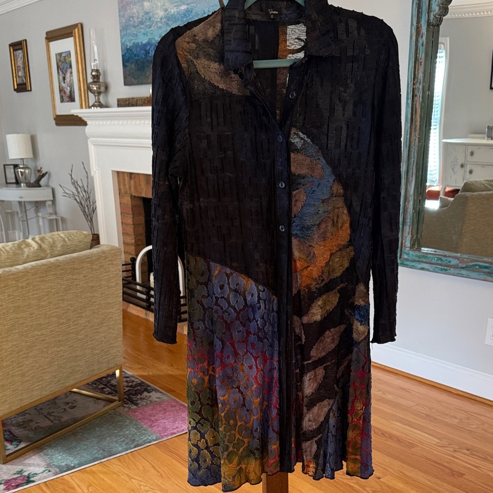Elegant Long Sleeve Dress - Multicolor